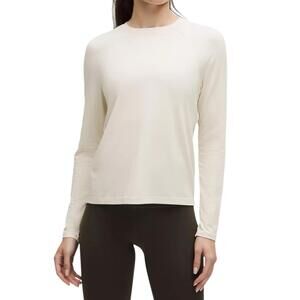 Lululemon Women Light Ivory License to Train Classic Fit Long Sleeve Shirt US8 M